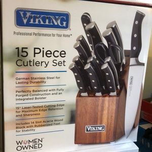 Viking cutlery set 15 piece 18 lbs extra cost